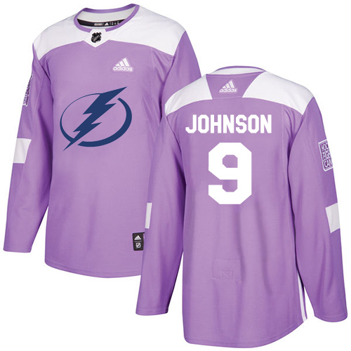 Adidas Lightning #9 Tyler Johnson Purple Authentic Fights Cancer Stitched NHL Jersey